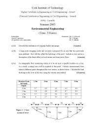 Discharge in River - Environmental Engineering - Old Exam Paper