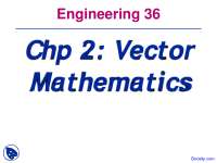 Vector Mathematics - Engineering Mechanics Statics - Lecture Slides ...