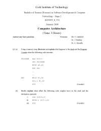 Data Transfer - Computer Architecture - Past Exam - Docsity