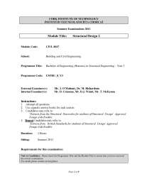 Axial Compression Force - Introduction to Structural Design - Old Exam Paper