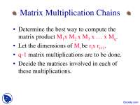 Matrix Multiplication Chains - Algorithms and Applications in Java ...