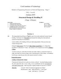 Corner Slab Panel - Introduction to Structural Design - Old Exam Paper