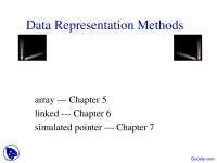 Data Representation Methods - Algorithms and Applications in Java - Lecture Slides
