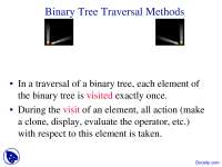 Binary Tree Traversal Methods - Algorithms and Applications in Java - Lecture Slides