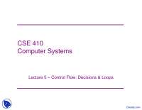 Control Flow - Computer Systems - Lecture Slides - Docsity