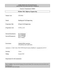 Stopping Sight Distance - Highway Engineering - Old Exam Paper