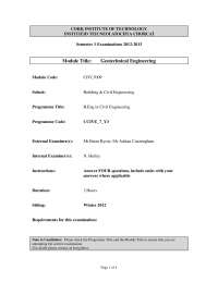Types of Retaining Wall - Geotechnical Engineering - Old Exam Paper