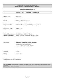 Design Speed - Highway Engineering - Old Exam Paper