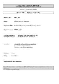 Term Highway - Highway Engineering - Old Exam Paper