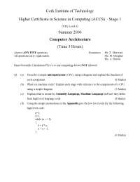 Microprocessor - Computer Architecture - Past Exam | Exams Computer ...