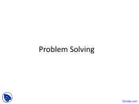 Problem Solving - Introduction to Engineering - Lecture Slides - Docsity