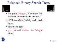 Balanced Binary Search Trees - Algorithms and Applications in Java - Lecture Slides