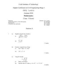 Perimeter of Rectangle - Mathematics - Old Exam Paper - Docsity