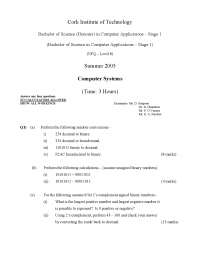 Signed Binary - Computer Systems - Exam - Docsity
