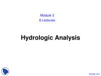 Hydrologic Analysis - Advanced Hydrology - Lecture Slides