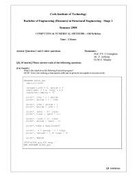 Fortran90 Program - Numerical Methods and Computing - Old Exam Paper