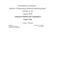 Newton’s Method - Numerical Methods and Computing - Old Exam Paper