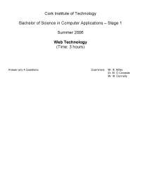 Description - Web Technology - Exam