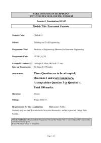 Building Occupancy - Prestressed Concrete - Old Exam Paper