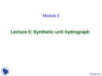 Synthetic Unit Hydrograph - Advanced Hydrology - Lecture Slides