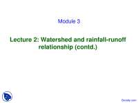 Watershed - Advanced Hydrology - Lecture Slides