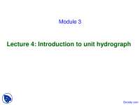 Unit Hydrograph - Advanced Hydrology - Lecture Slides