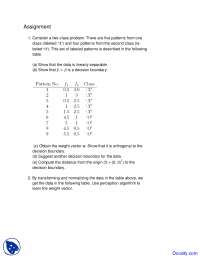Four Patterns - Pattern Recognition - Assignment - Docsity