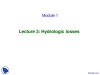 Hydrologic Losses - Advanced Hydrology - Lecture Slides
