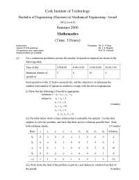 LP Model and Linear Programming Problems in Mechanical Engineering