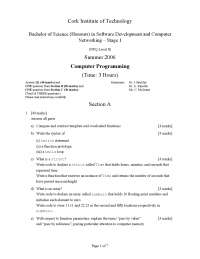 Contrast Template - Computer Programming - Exam