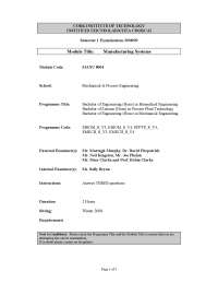 Balance Loss - Manufacturing Systems - Exam