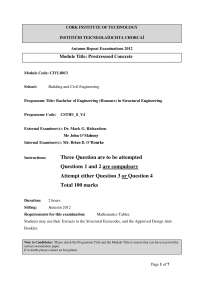 Autumn Repeat Examinations 2012 - Prestressed Concrete Examination Paper
