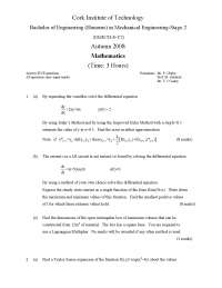Mathematics for Mechanical Engineering: Differential Equations & Laplace Transforms