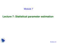 Statistical Parameter Estimation - Advanced Hydrology - Lecture Slides