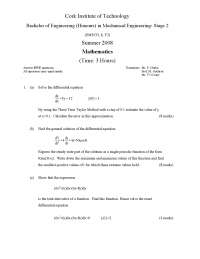 Density Function - Mathematics - Exam