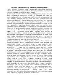 Człowiek potrzebuje wiary,potrzebuje Boga - Notatki - Teologia