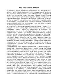 Nowe ruchy religijne w świecie - Notatki - Teologia