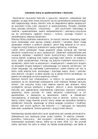Człowiek stary w społeczeństwie i kościele - Notatki - Teologia
