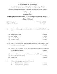 Sketch Explain - Building Services - Electrical - Past Exam