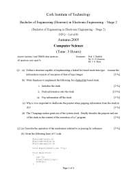 Structure - Computer Science - Exam - Docsity