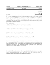 Quiz 2 in MA110: Finite Mathematics - Fall 2002 - Venn Diagrams and ID Numbers