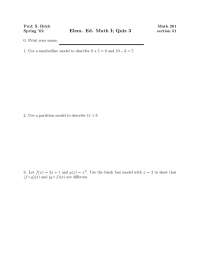 Math Quiz 3 Solutions for Elementary Education Math I (Spring '02)