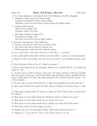 Math 110 Exam Review Spring 2001