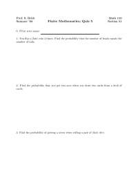 Flip - Finite Math - Quiz