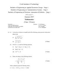 Positive indices - Mathematics - Exam - Docsity