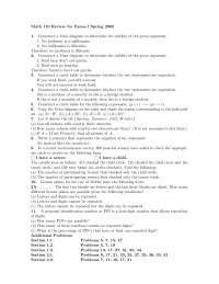 Math 110 Review Exam-1 Problems Spring 2002