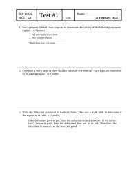 MA 110 Test 1: Logic and Set Theory