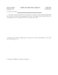 Math Quiz 9 for Elementary Education I - Summer '04