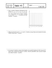 Data Groups - Finite Math - Quiz