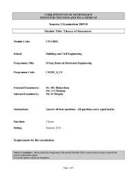 Muller-Breslau Principle - Advanced Theory of Structures - Past Exam